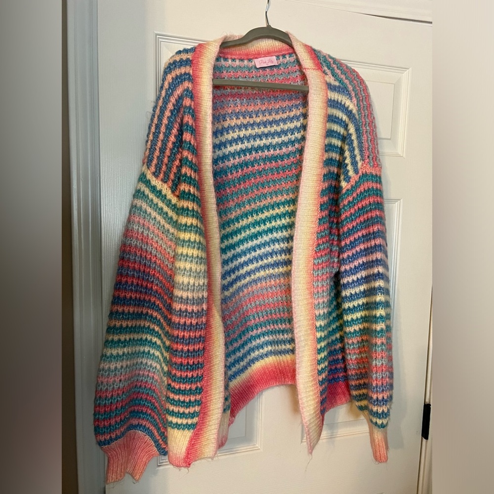 Oversized Pink Lily multicolor knit sweater